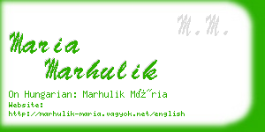 maria marhulik business card